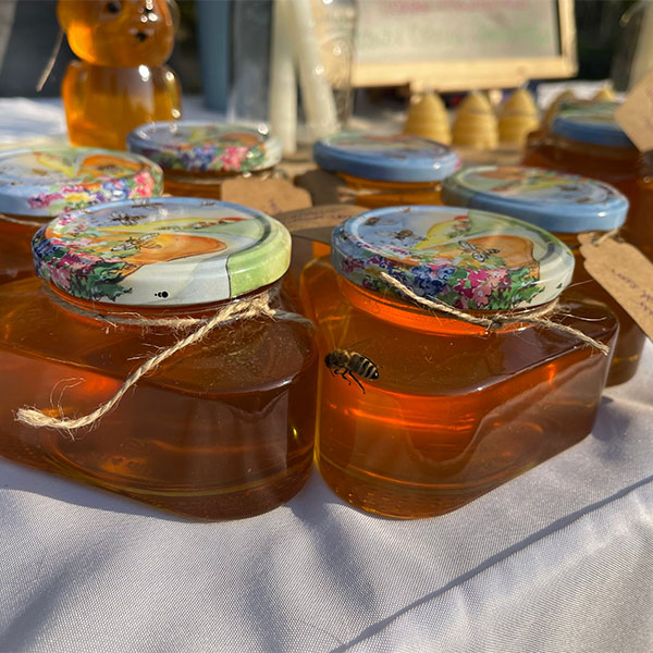 Jars of fresh honey from Abeille Armour