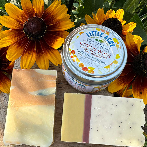 Various soap products from Little Acre Soap